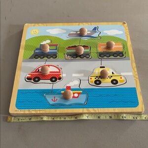 Colorful Wooden Vehicle Puzzle for Kids